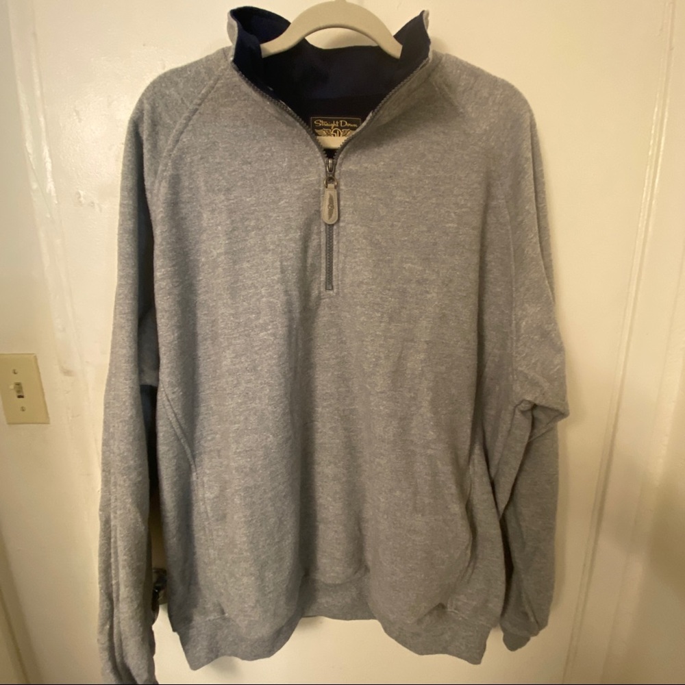 Straight Down Pullover Grey Quarter Zip Men’s Xl - image 1